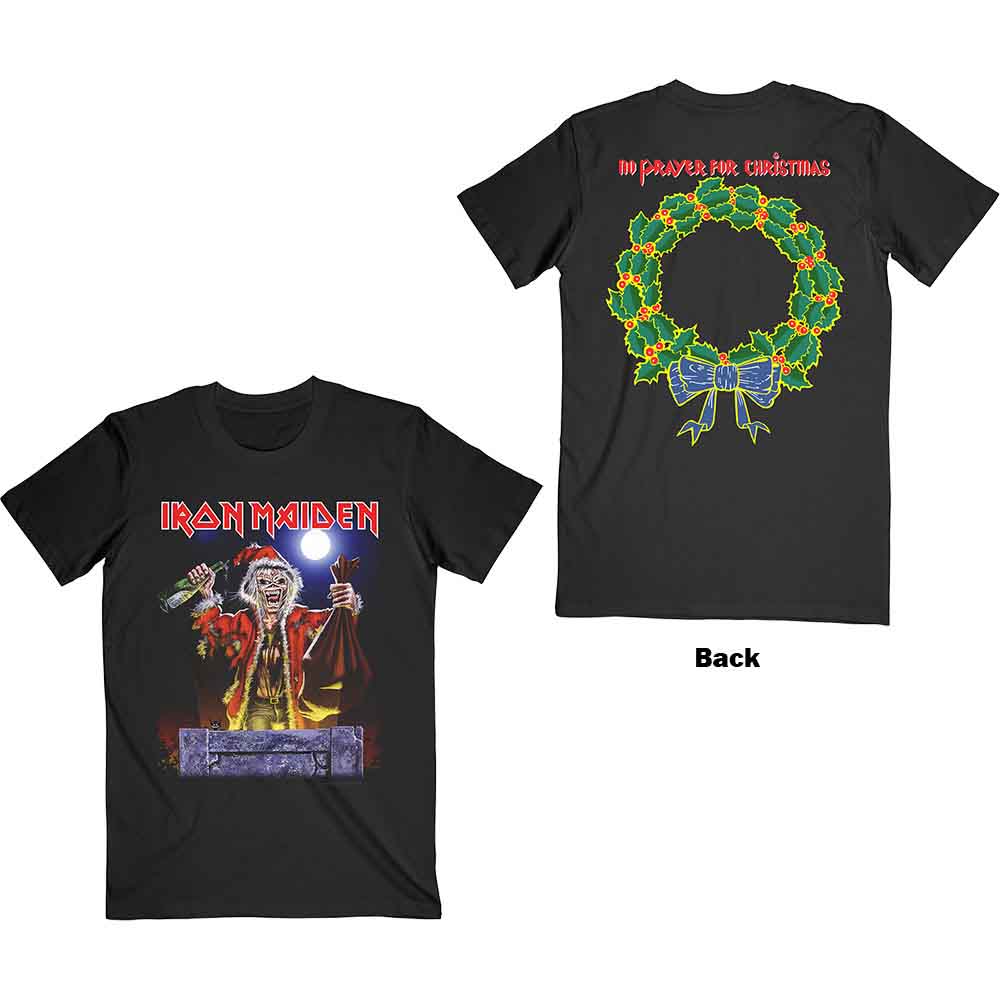 Iron Maiden No Prayer For Christmas Mens T Shirt Officially Licensed