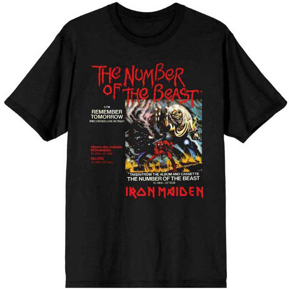 Iron Maiden Number Of The Beast Vinyl Promo Sleeve Mens T Shirt Officially Licensed