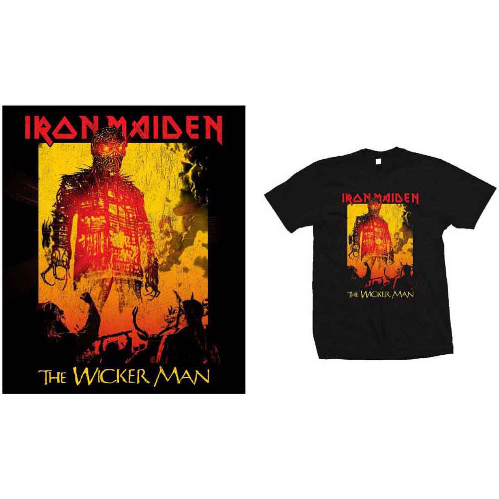 Iron Maiden The Wicker Man Fire Mens T Shirt Officially Licensed