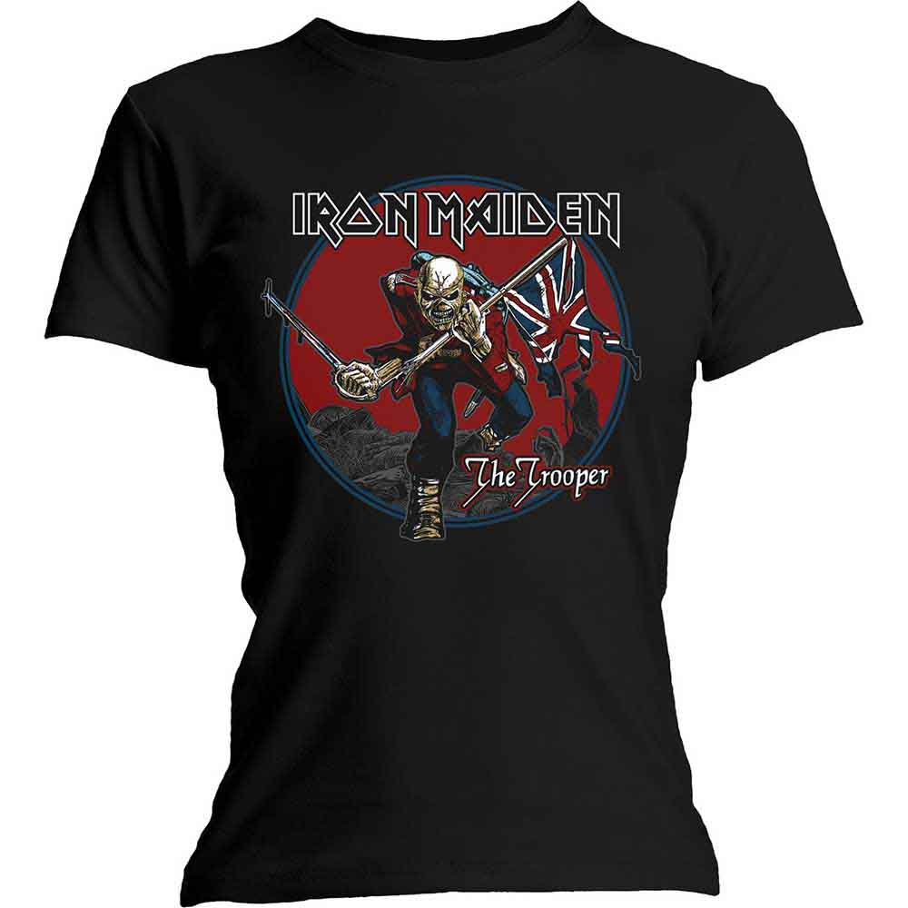 Iron Maiden Trooper Red Sky Womens T Shirt Officially Licensed