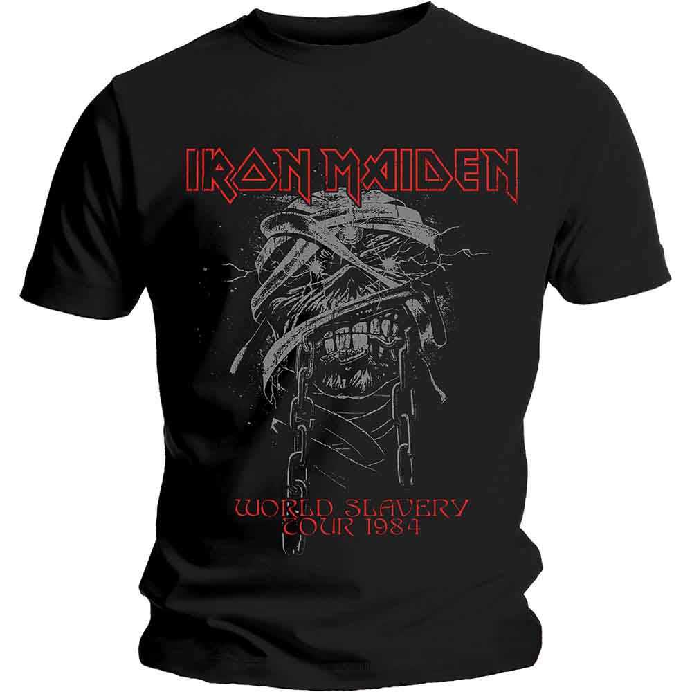 Iron Maiden World Slavery 1984 Tour Mens T Shirt Officially Licensed