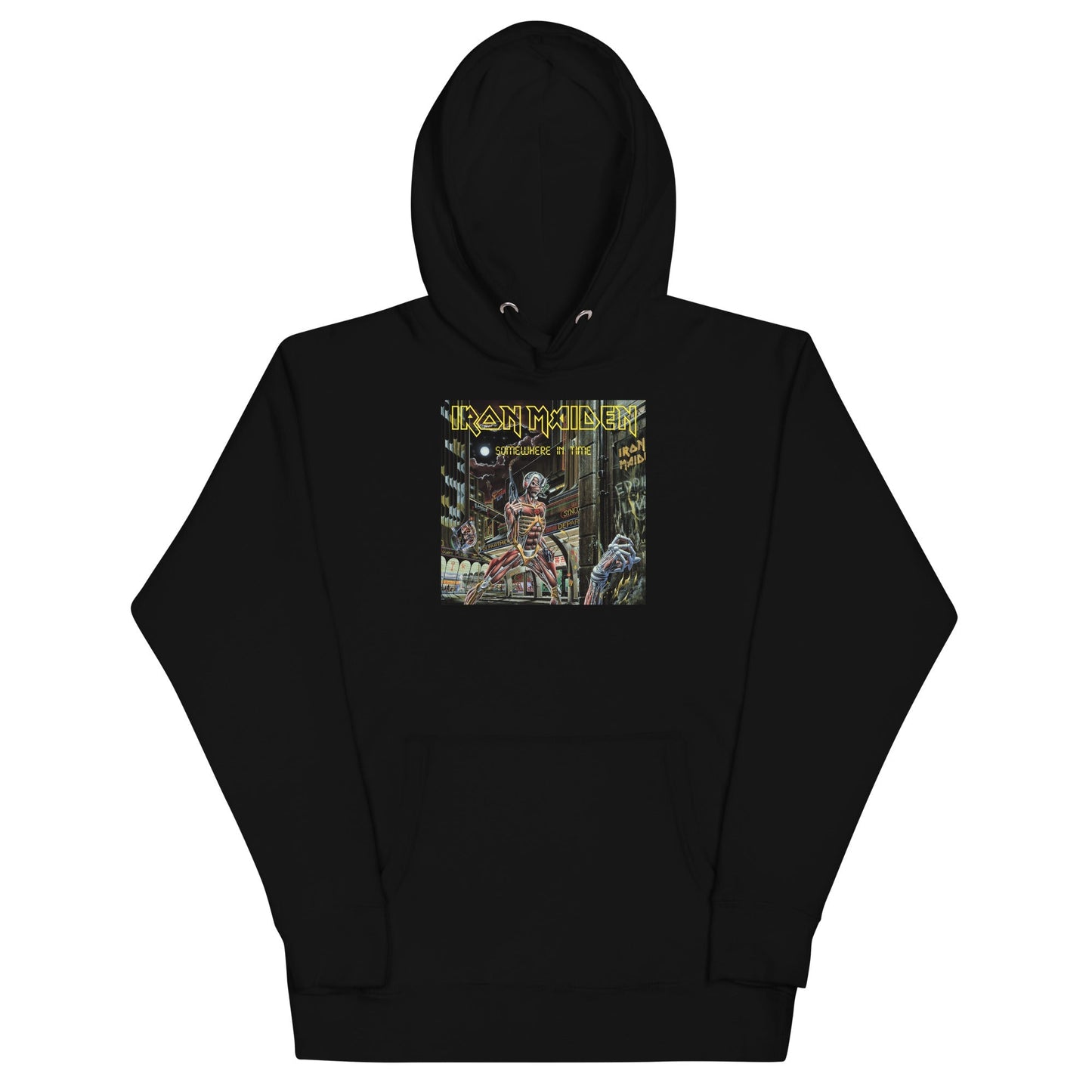 Iron Maiden Times City Mens Officially Licensed Hoodie Black