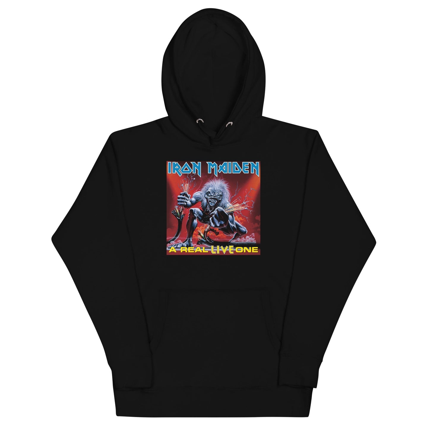 Iron Maiden A Real Live One Mens Officially Licensed Hoodie Black