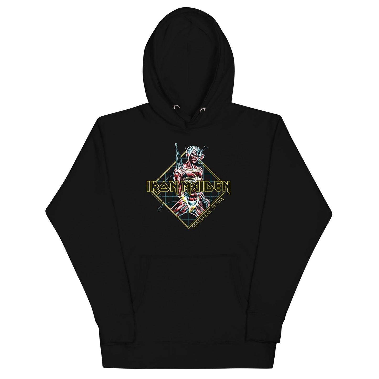 Iron Maiden Rhombus Mens Officially Licensed Hoodie Black