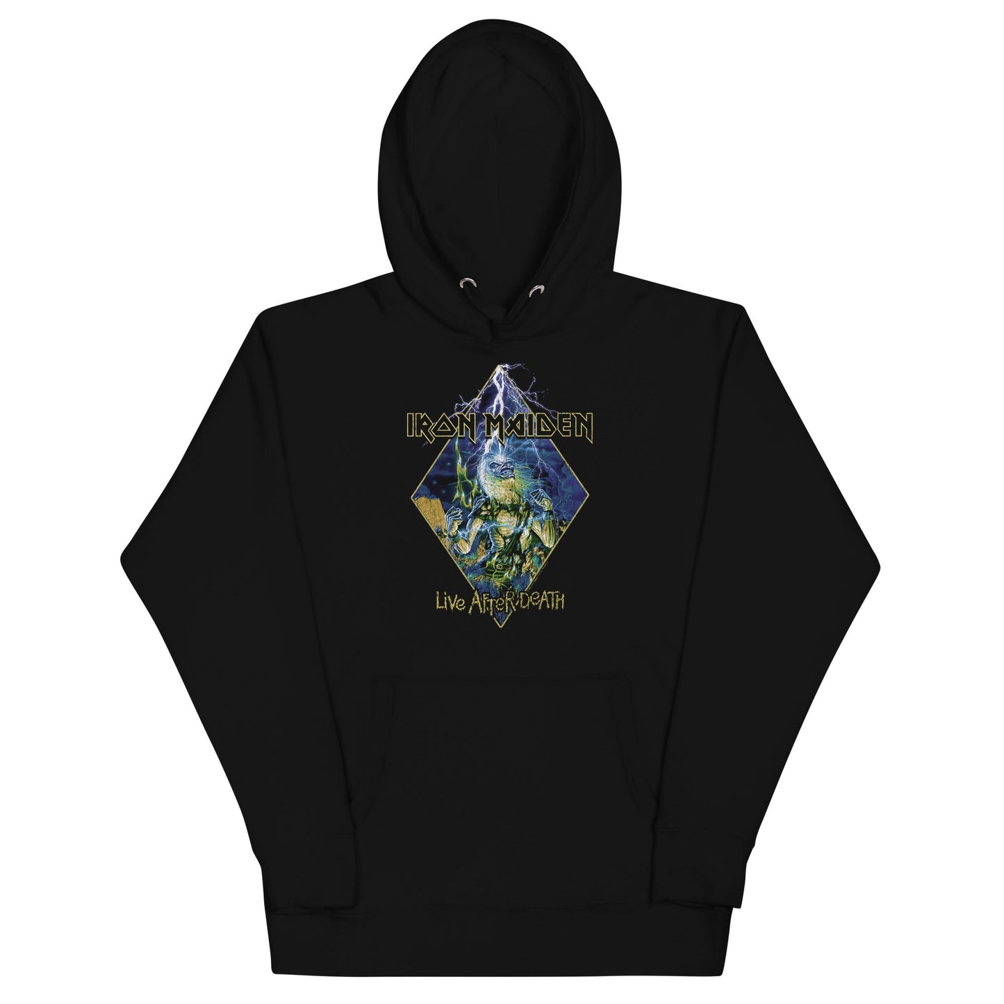 Iron Maiden Lightning Mens Officially Licensed Hoodie Black