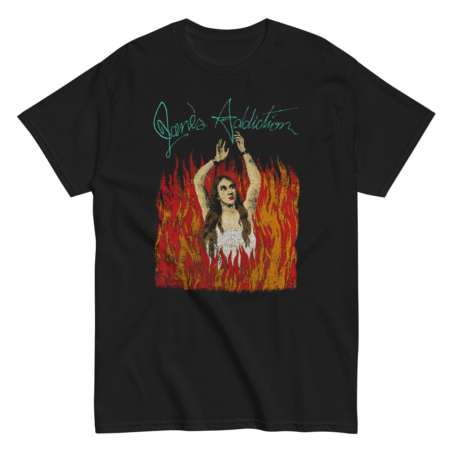 Jane's Addiction Flames Officially Licensed Mens T Shirt Black