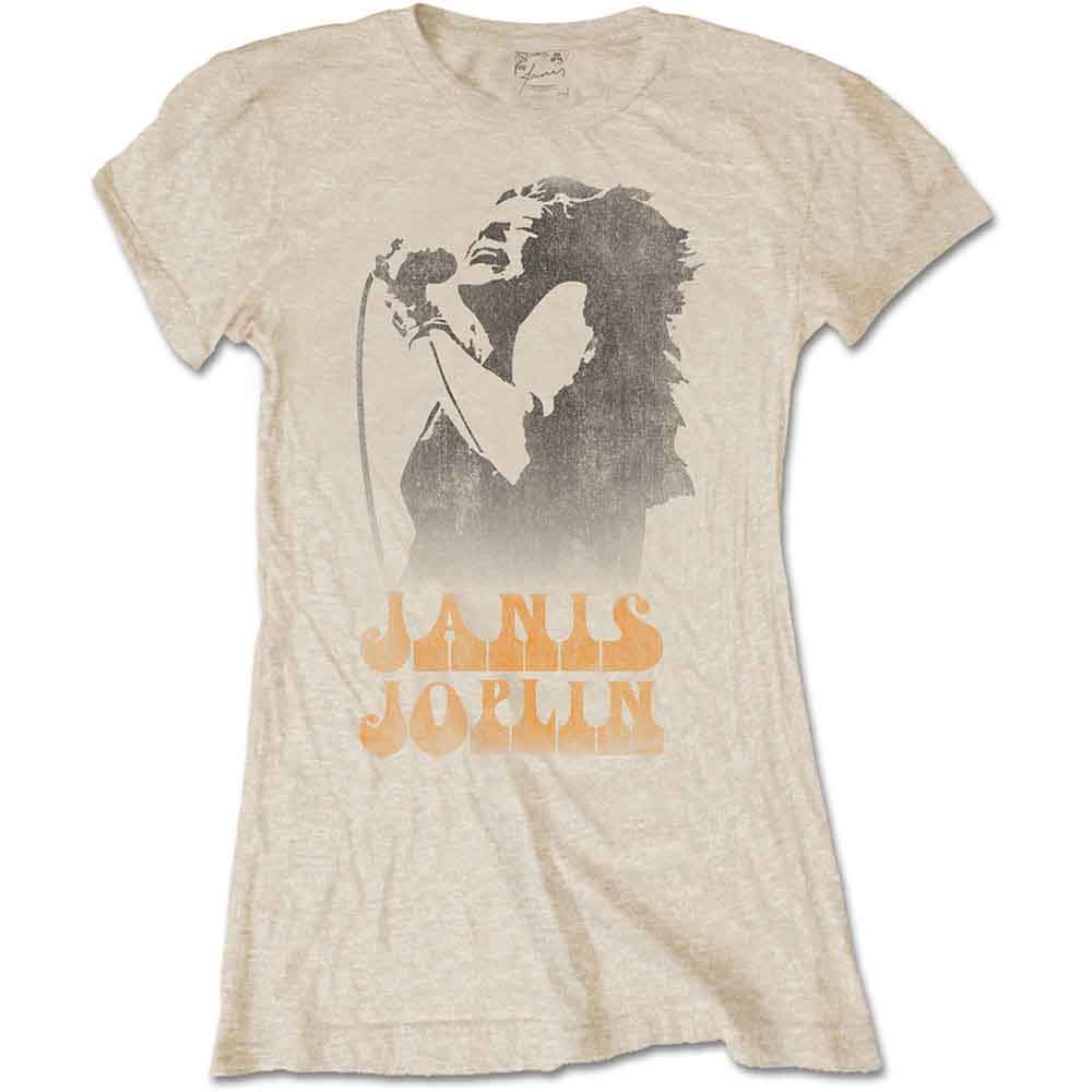 Janis Joplin Working The Mic Womens T Shirt Officially Licensed