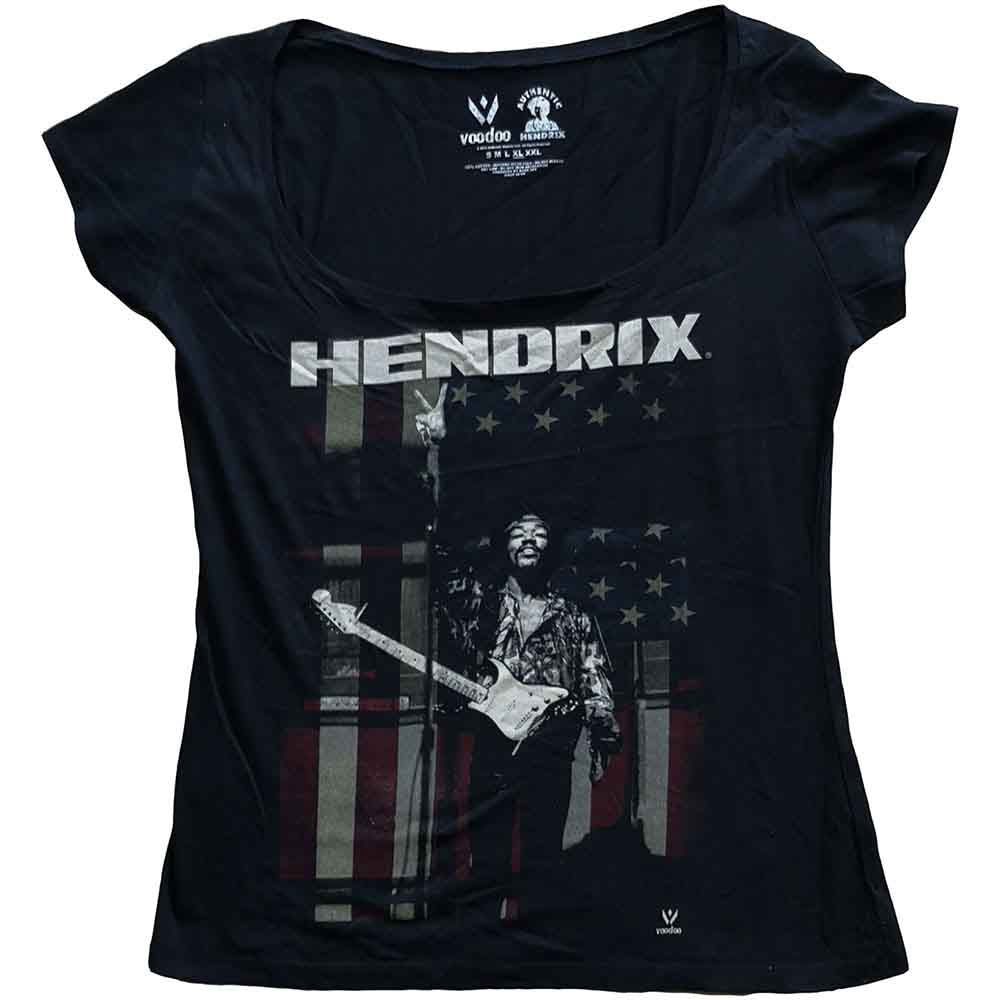 Jimi Hendrix Peace Flag Womens T Shirt Officially Licensed