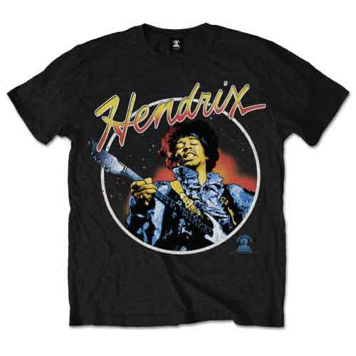 Jimi Hendrix Script Circle Mens T Shirt Officially Licensed