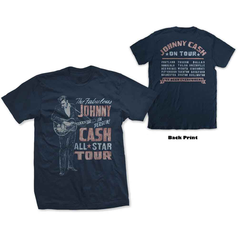 Johnny Cash All Star Tour Mens T Shirt Officially Licensed
