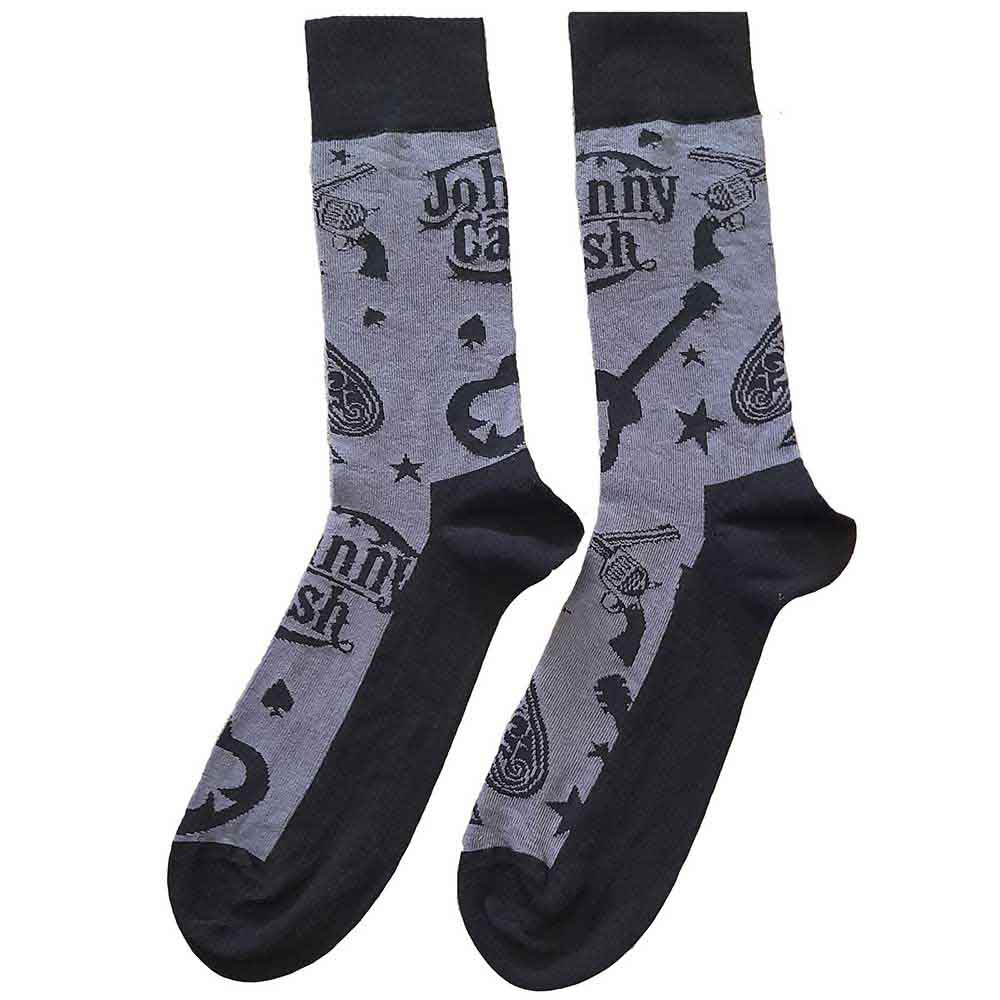 Johnny Cash Guitars 'n Guns Socks Officially Licensed