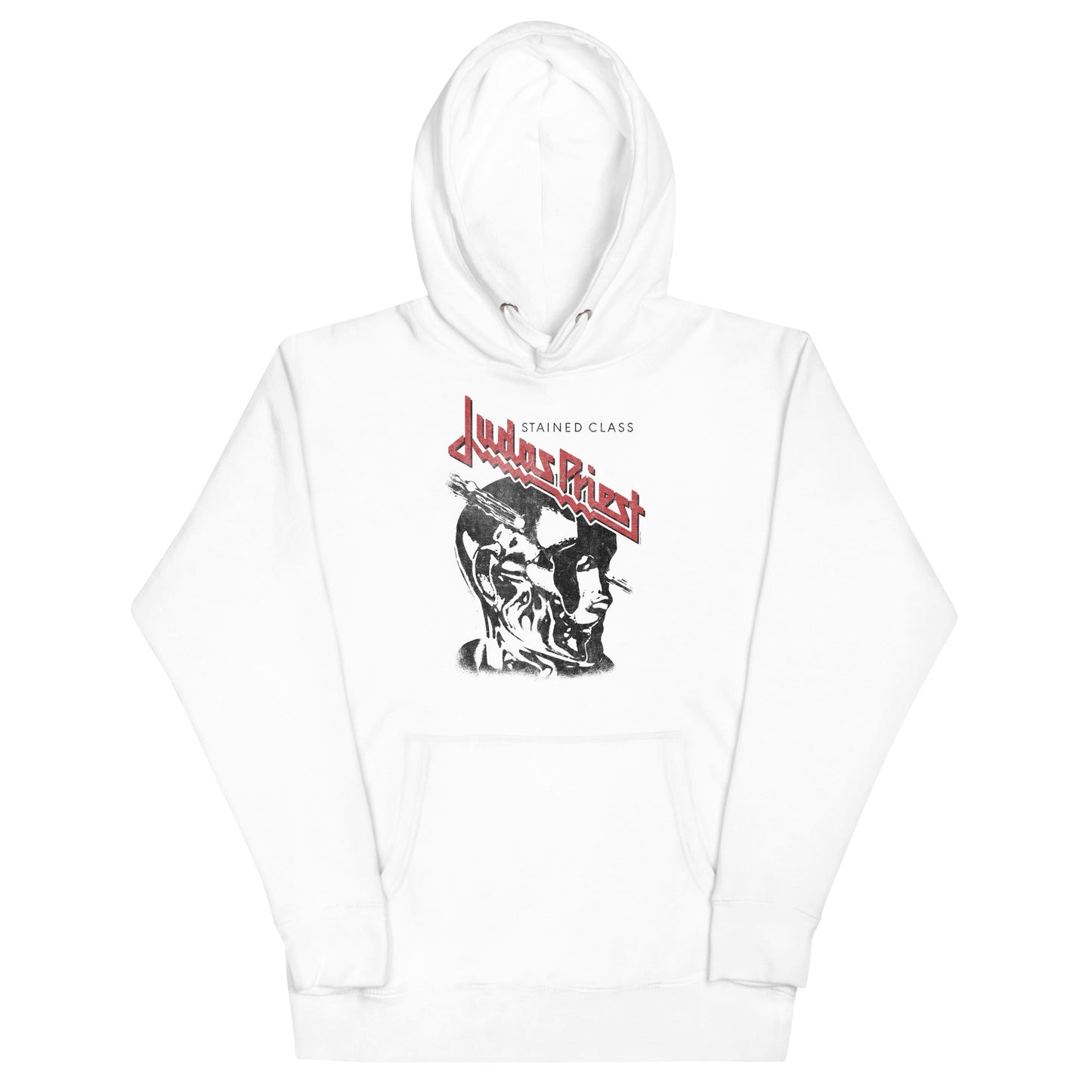 Judas Priest Look Left Mens Officially Licensed Hoodie White