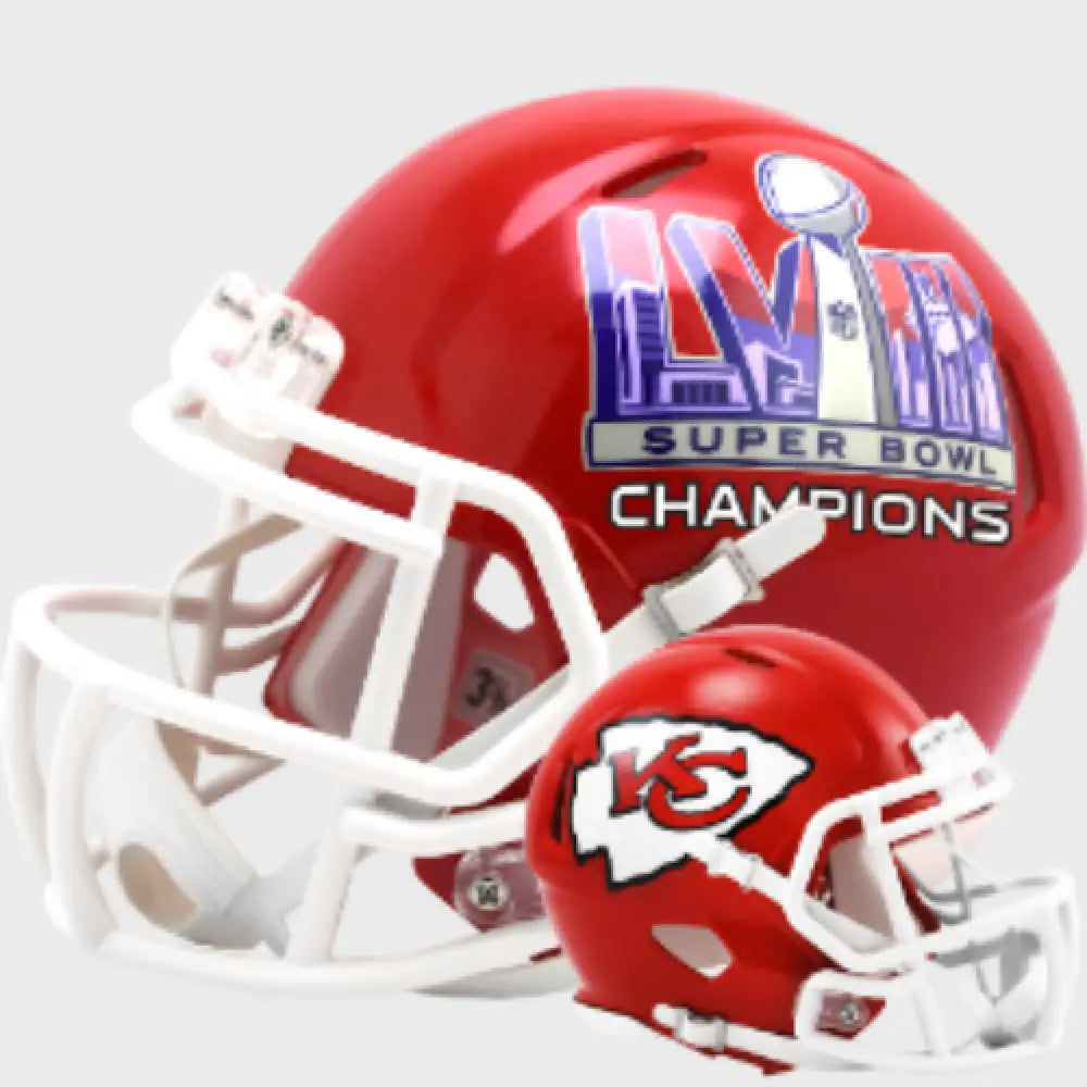 Kansas City Chiefs NFL Mini Speed Football Helmet SUPER BOWL 58 CHAMPIONS