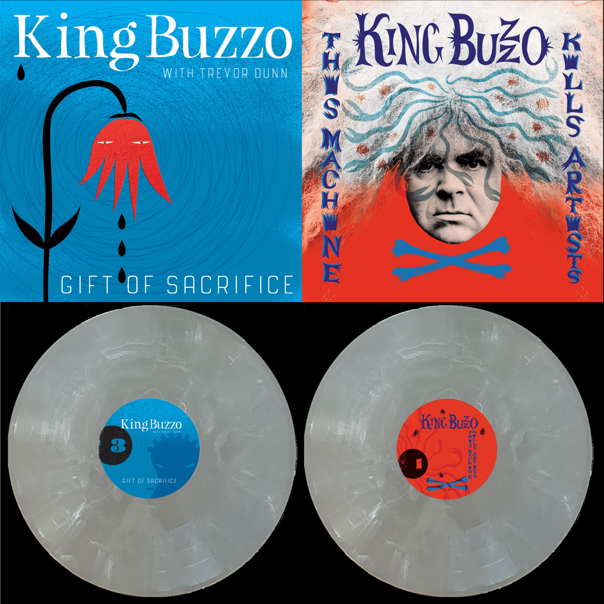 King Buzzo - This Machine Kills Artists + Gift Of Sacrifice (Indie Exclusive, Silver Streak Colored Vinyl) Vinyl Record