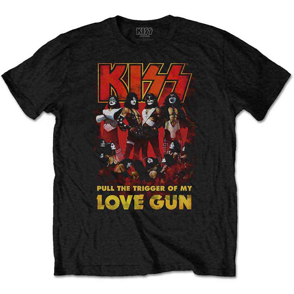 Kiss Love Gun Glow Mens T Shirt Officially Licensed