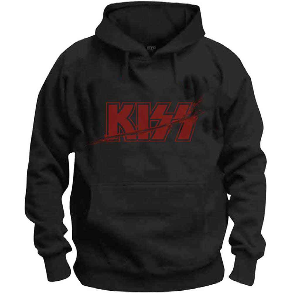 Kiss Slashed Logo Hoodie Sweatshirt Officially Licensed