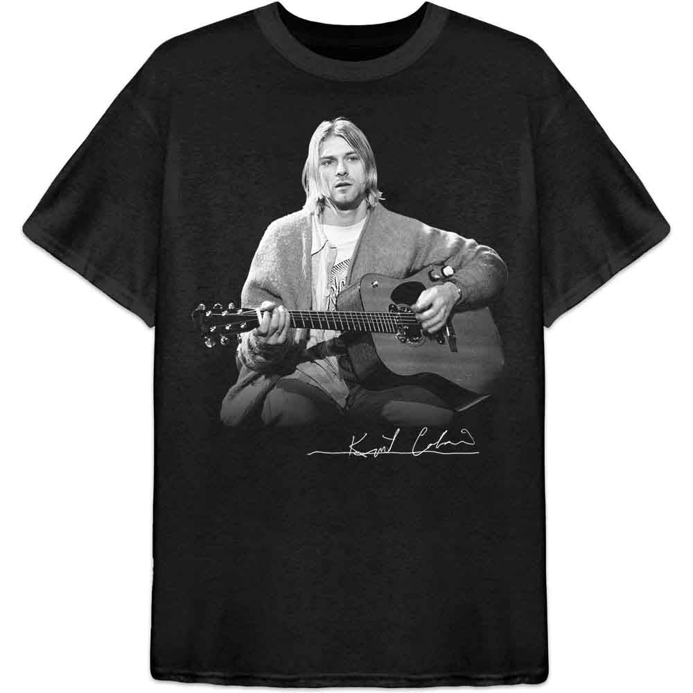 Kurt Cobain Guitar Live Photo Mens T Shirt Officially Licensed