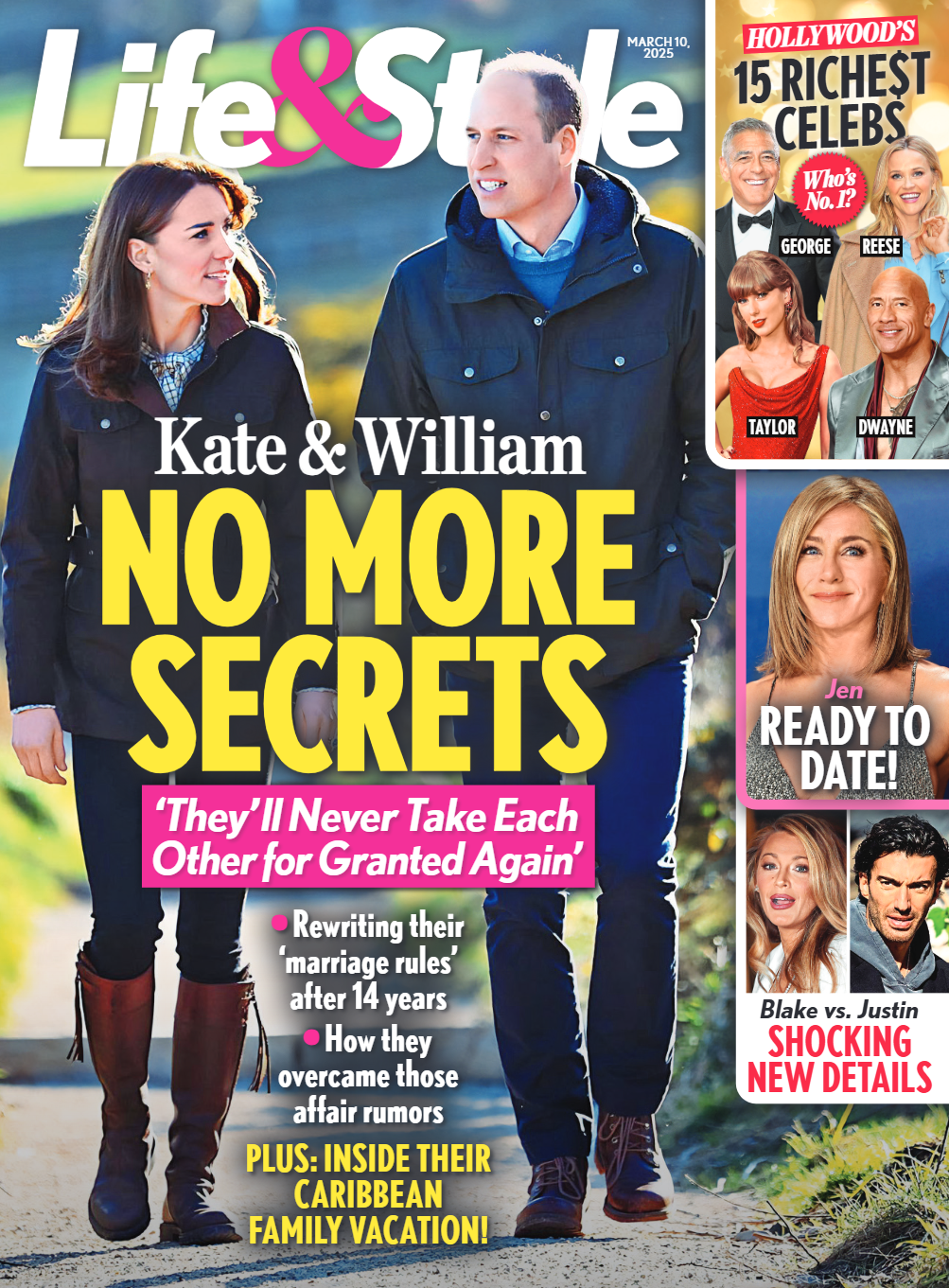 Life & Style - 03.10.25: No More Secrets For Kate & William, Jennifer Aniston Ready To Date, Blake Lively & Justin Baldoni Shocking New Details, Hollywood's Richest Celebrities & More!