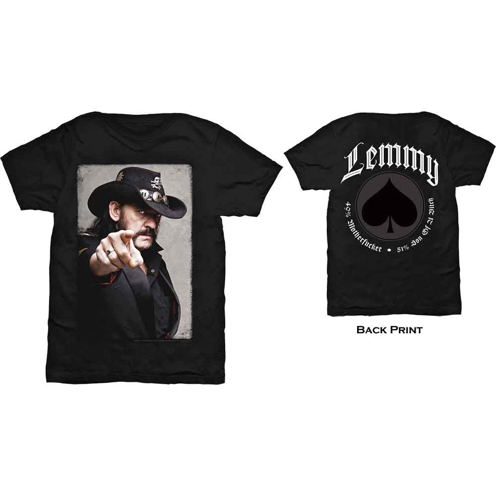 Lemmy Pointing Photo Mens T Shirt Officially Licensed