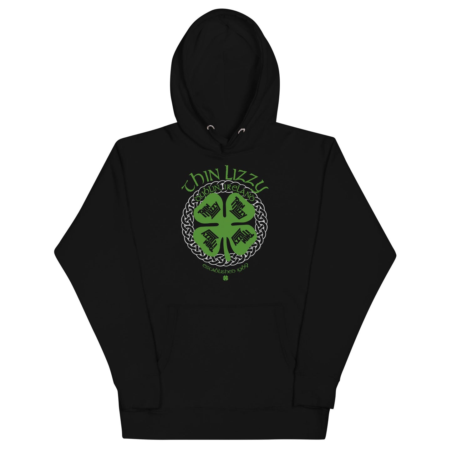 Thin Lizzy Shamrock Mens Officially Licensed Hoodie Black
