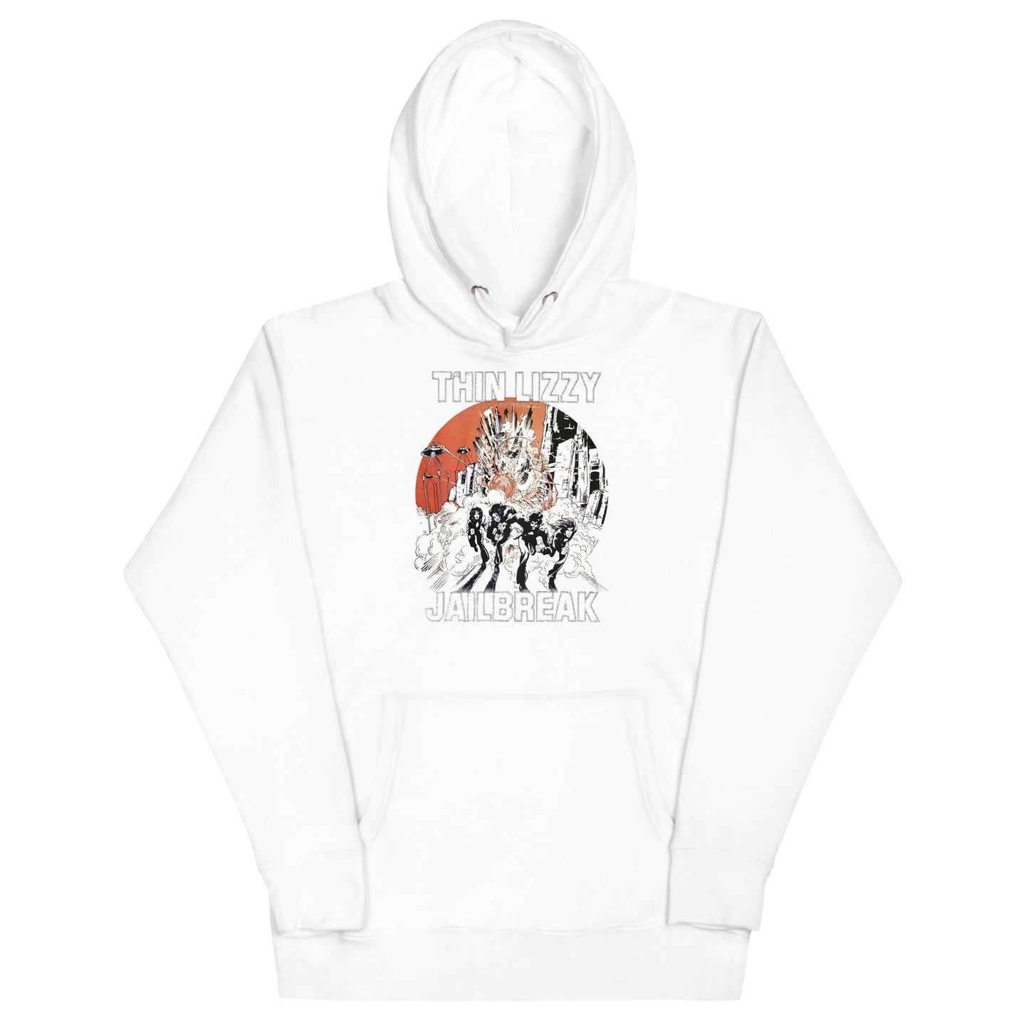 Thin Lizzy Arctic Jail Mens Officially Licensed Hoodie White