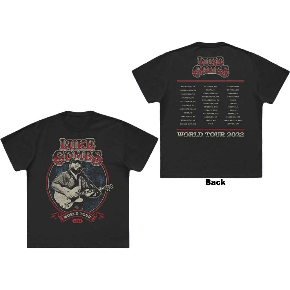 Luke Combs Tour '23 Guitar Photo Mens T Shirt Officially Licensed