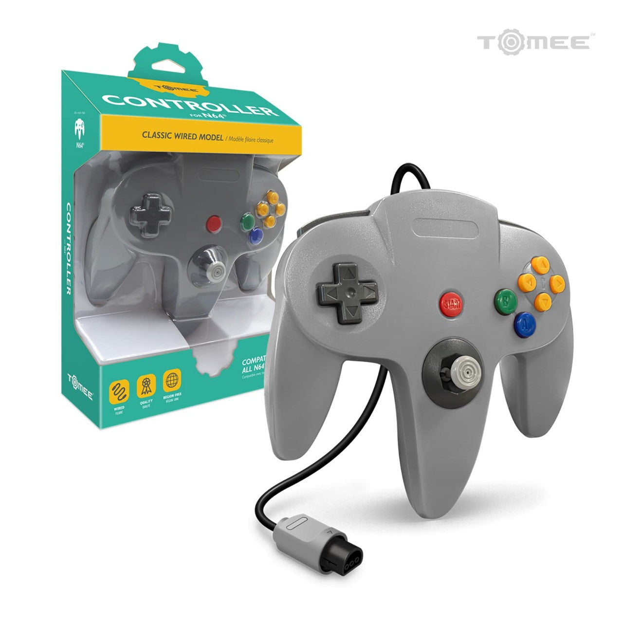 Tomee - N64 Controller: Gray - Tomee