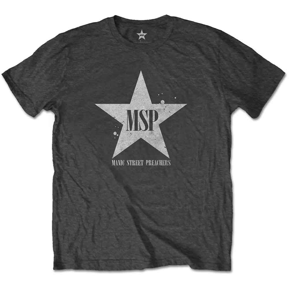 Manic Street Preachers Classic Distressed Star Mens T Shirt Officially Licensed