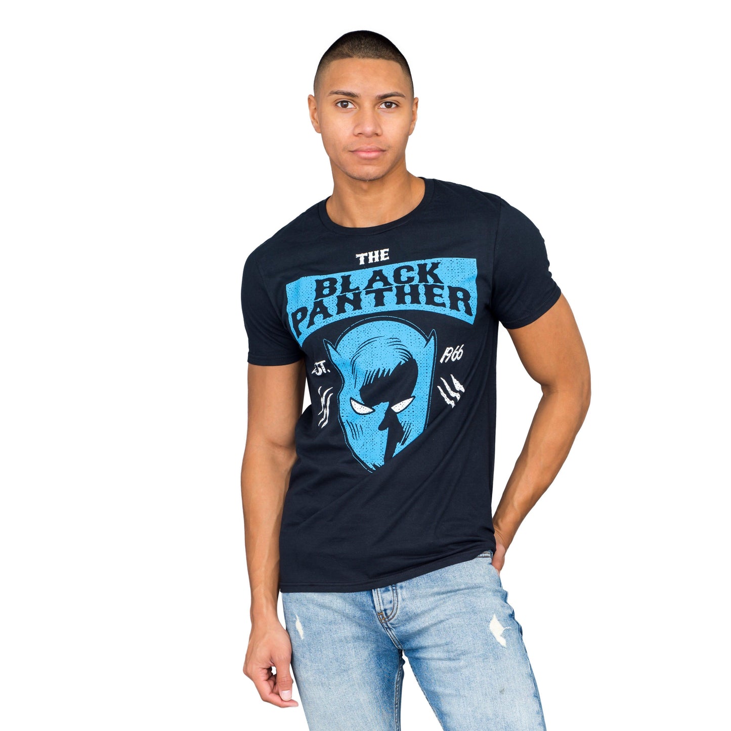 Marvel Comics Black Panther Headshot Est 1966 Black T-shirt