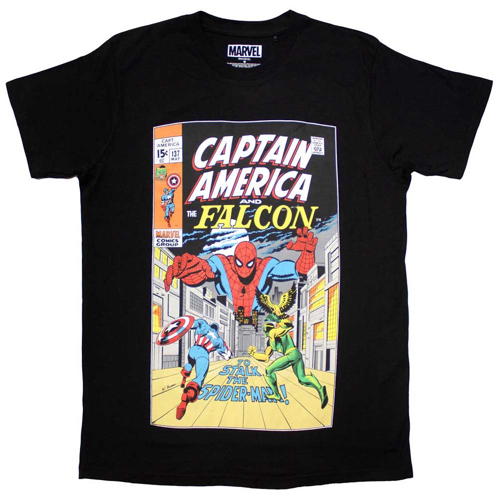 Marvel Comics Captain America & Falcon Comic Cover Mens T Shirt Officially Licensed
