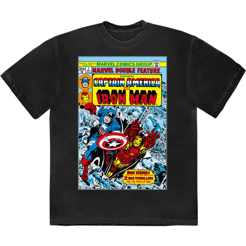 Marvel Comics Captain America & Iron Man Comic Cover Mens T Shirt Officially Licensed