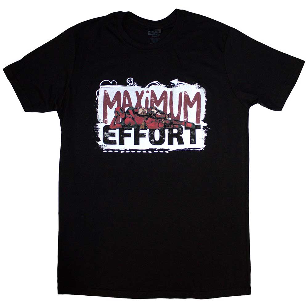 Marvel Comics Deadpool Maximum Effort Mens T Shirt Officially Licensed
