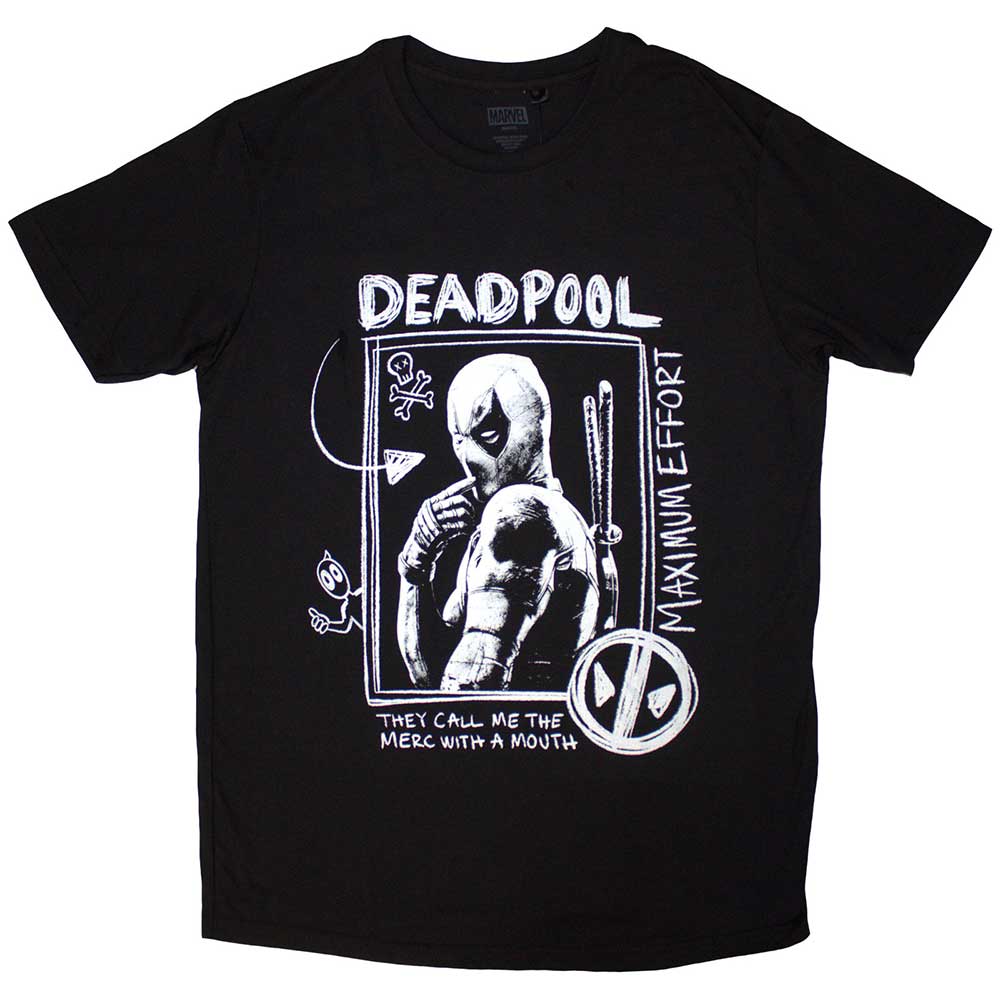 Marvel Comics Deadpool Merc With A Mouth Max Effort Mens T Shirt Officially Licensed