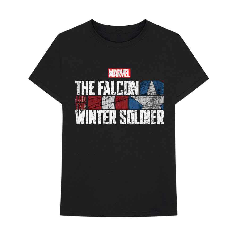 Marvel Comics Falcon & Winter Soldier Text Logo Mens T Shirt Officially Licensed