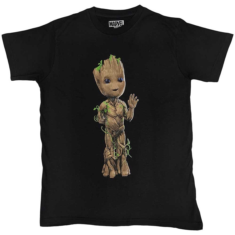 Guardians of the Galaxy Groot Wave T Shirt Black Officially Licensed