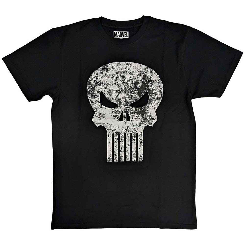 Marvel Comics Punisher Distressed Logo Mens T Shirt Officially Licensed