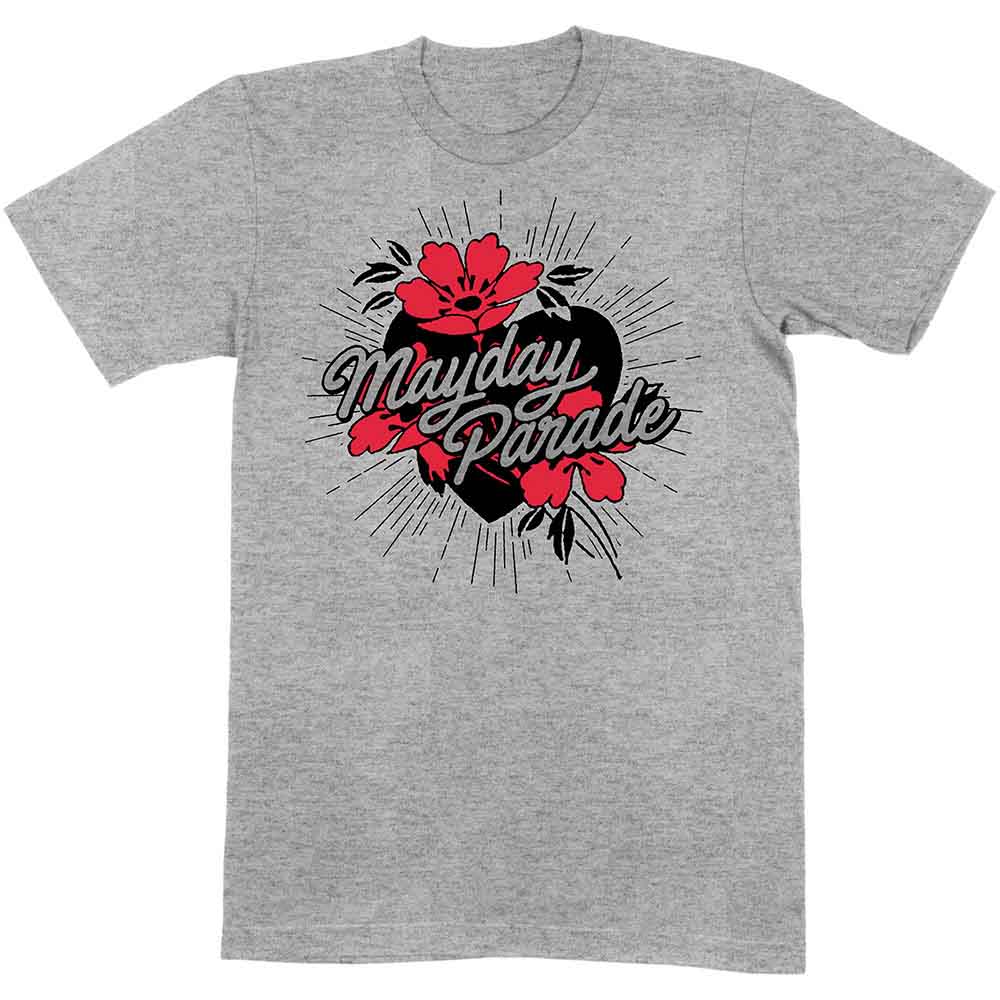 Mayday Parade Heart and Flowers Mens T Shirt Officially Licensed