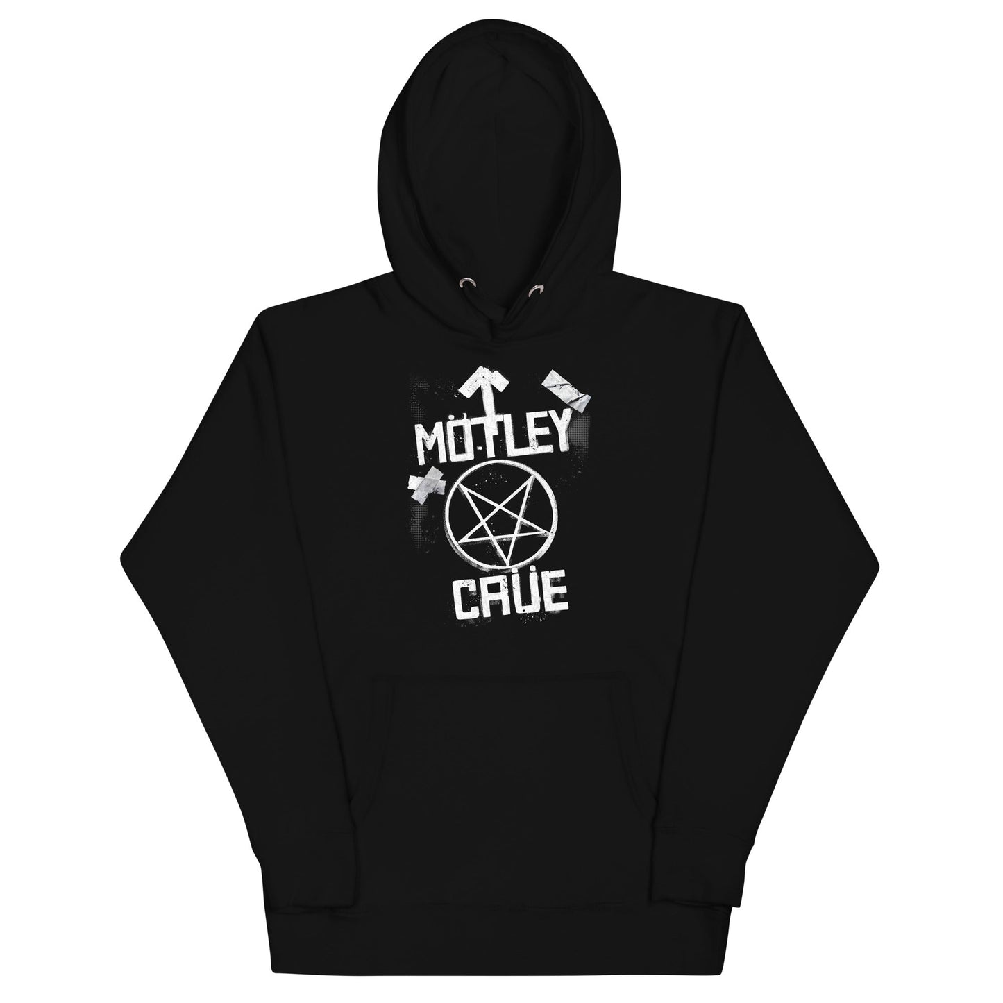 Motley Crue Black and White Logo Mens Officially Licensed Hoodie Black