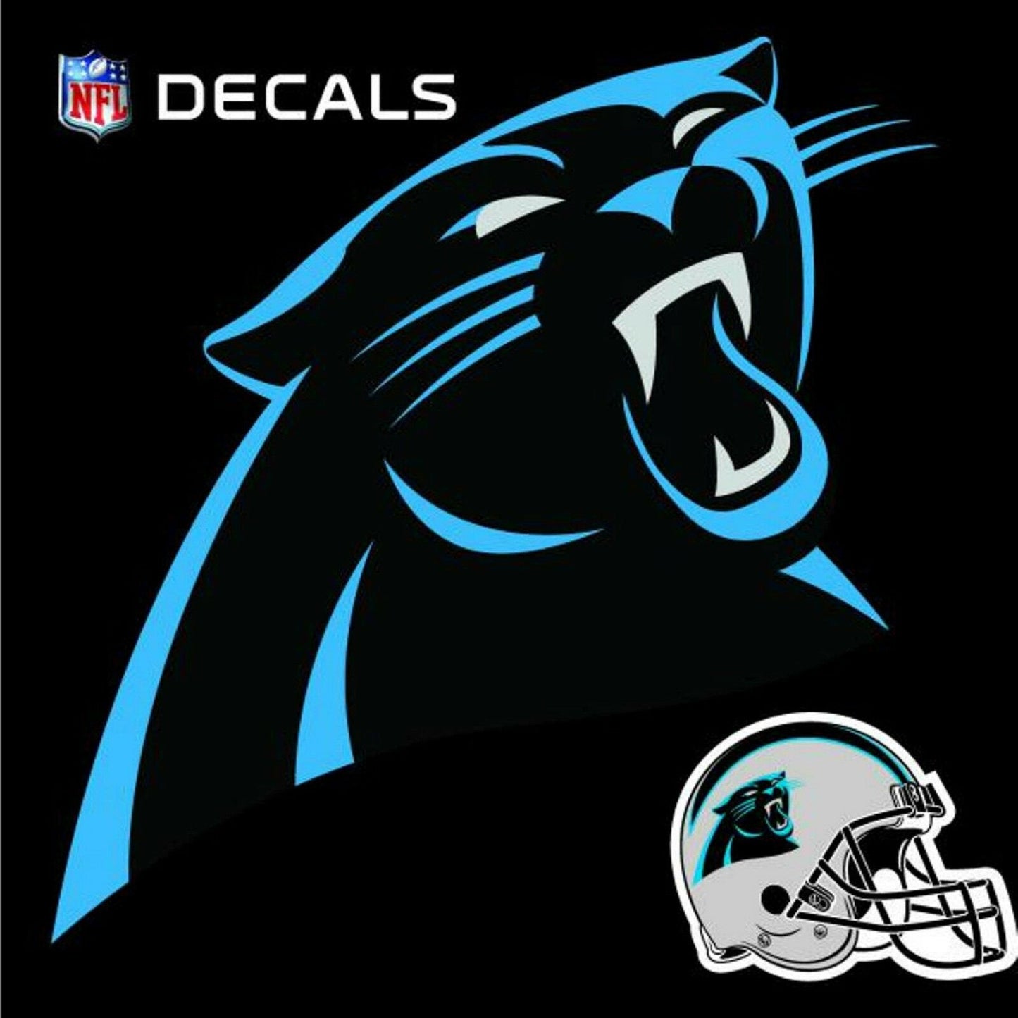 Carolina Panthers 8 Inch Logo Decal Sticker with Bonus Decal Flat Vinyl Auto Home