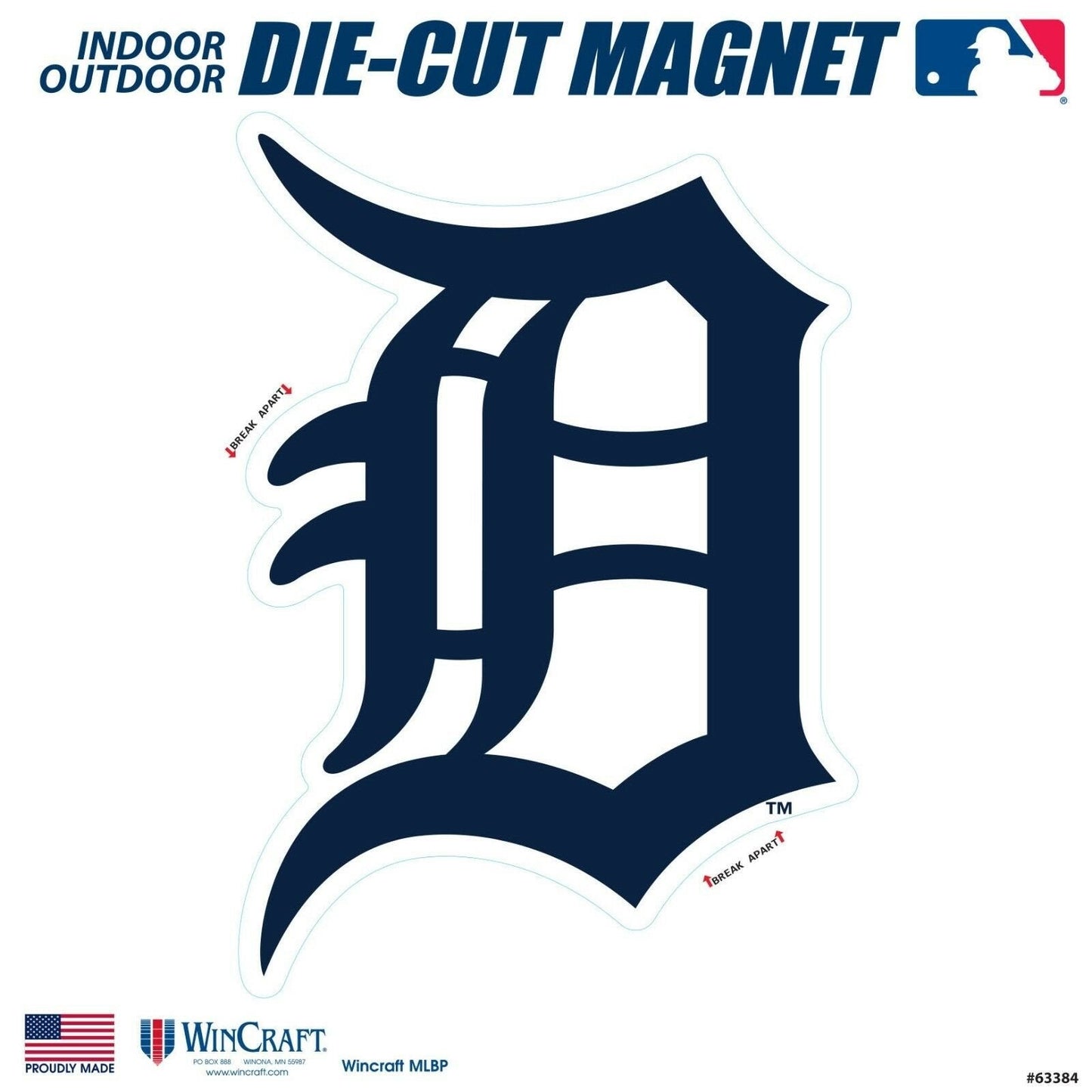 Detroit Tigers SD 12" Logo MAGNET Die Cut Vinyl Auto Home Heavy Duty Baseball