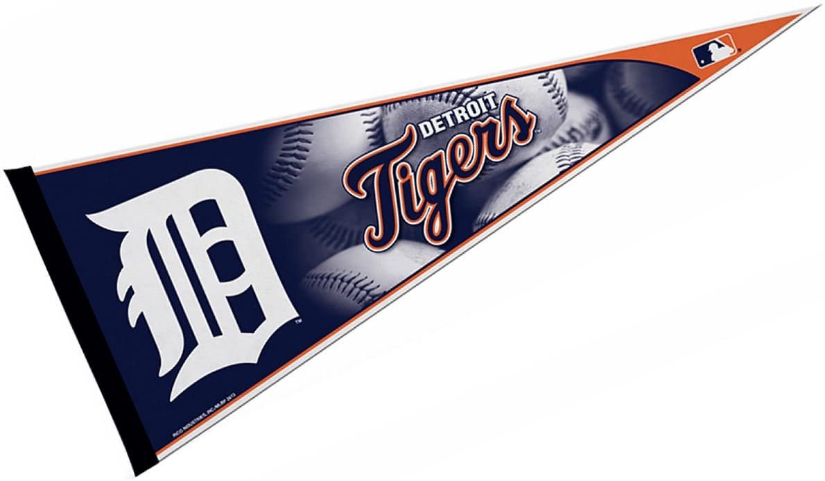 Detroit Tigers Soft Felt Pennant, D Logo Design, 12x30 Inch, Easy To Hang
