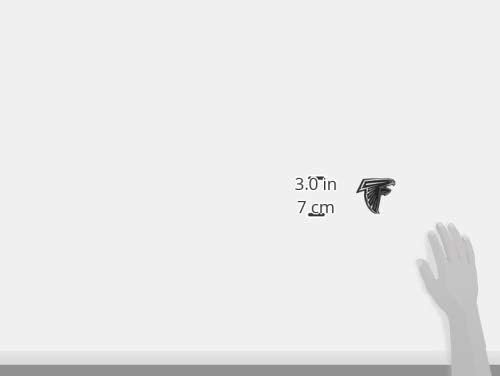 Atlanta Falcons Silver Chrome Color Auto Emblem Molded Raised Adhesive Tape Backing