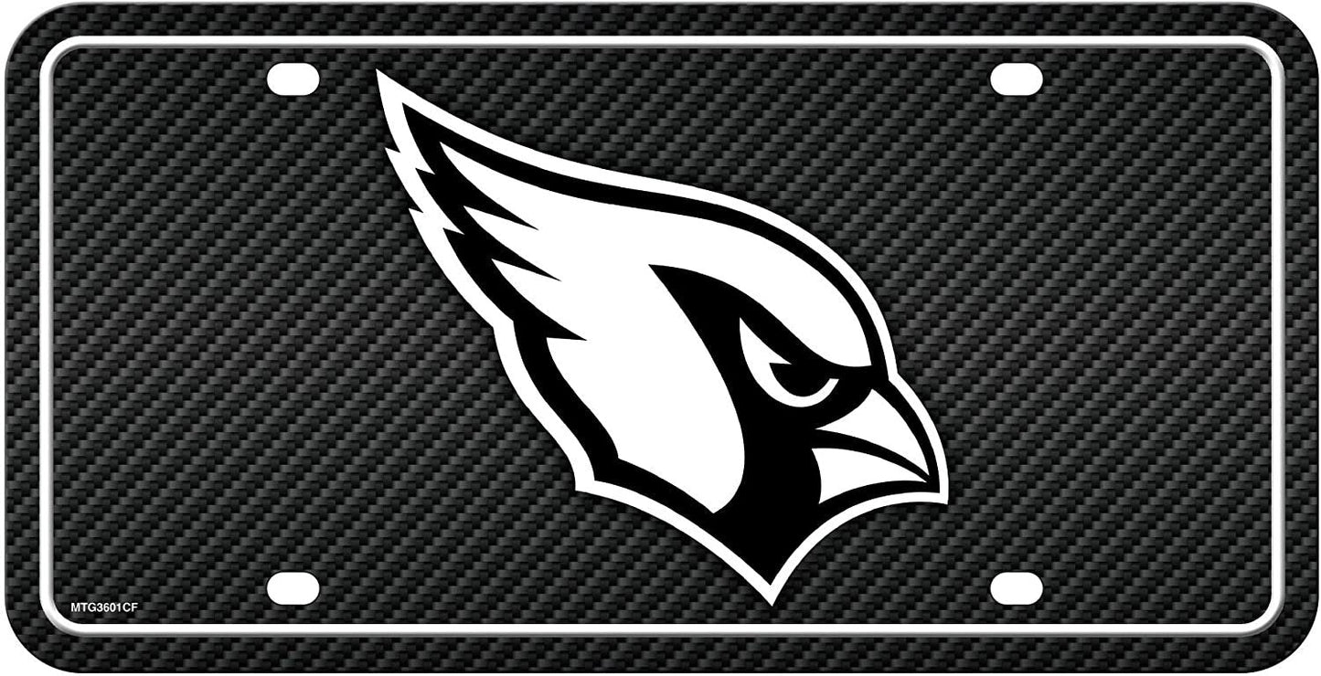Arizona Cardinals Metal Tag License Plate Carbon Fiber Design 6x12 Inch