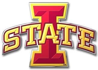 Iowa State University Cylones Auto Emblem, Aluminum Metal, Embossed Team Color, Raised Decal Sticker, Full Adhesive Backing