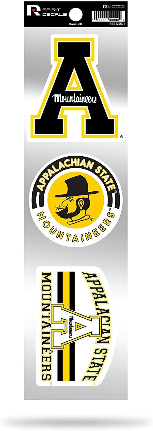 Rico Industries NCAA Appalachian State Mountaineers 3-Piece Retro Spirit Decals