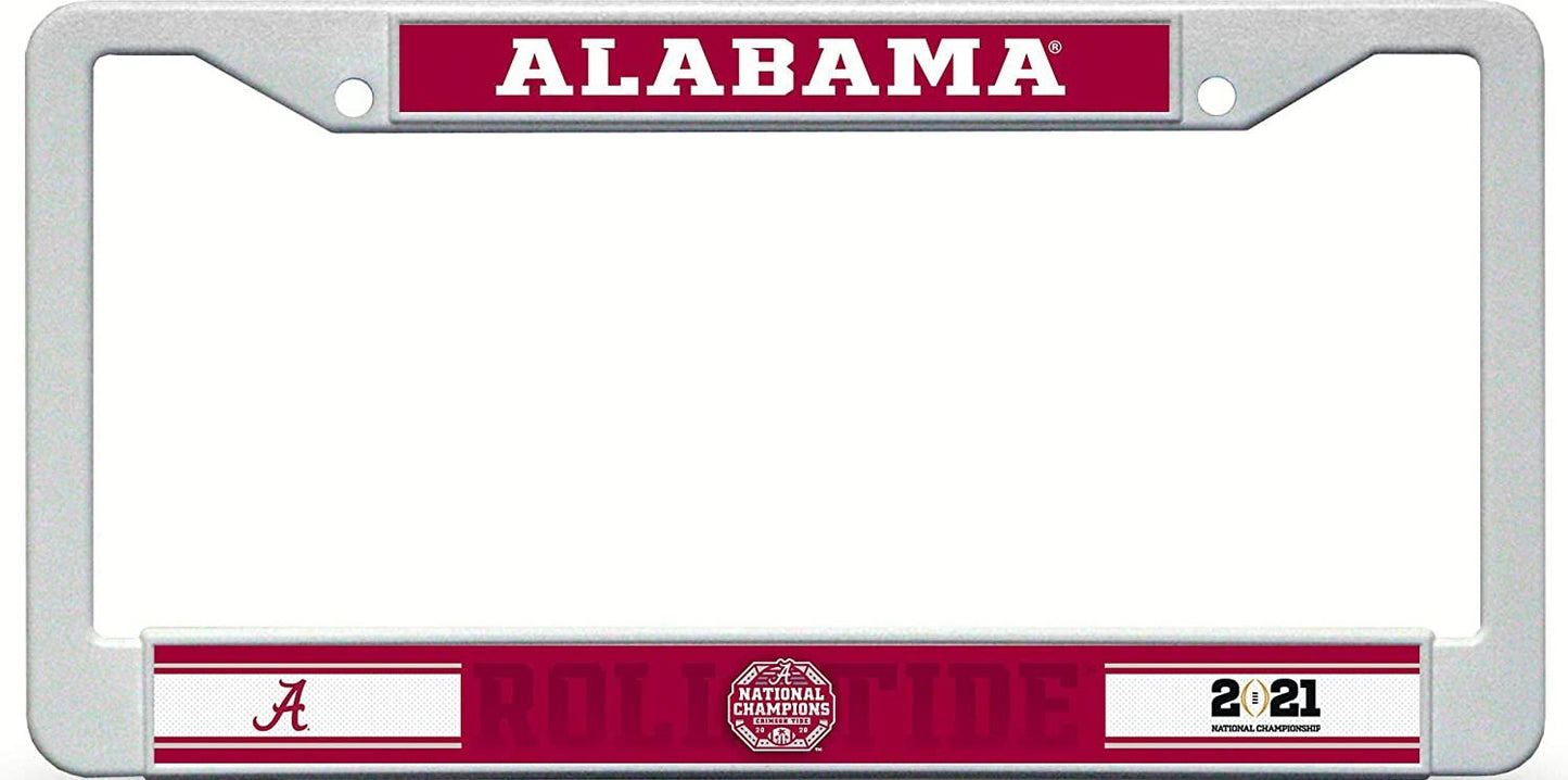 University of Alabama Crimson Tide 2020 National Champions Plastic License Plate Frame Tag Cover, 12x6 Inch