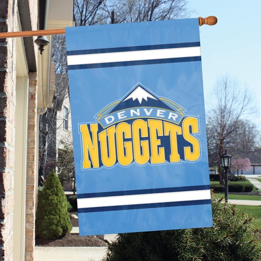 Denver Nuggets House Banner Flag Applique Embroidered Double Sided 44 x 28