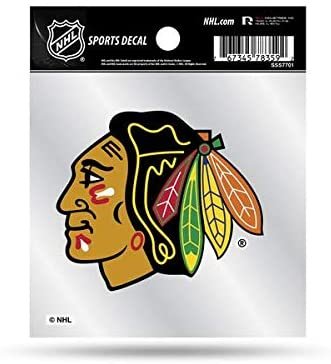 Chicago Blackhawks 4x4 Inch Die Cut Decal Sticker, Primary Logo, Clear Backing