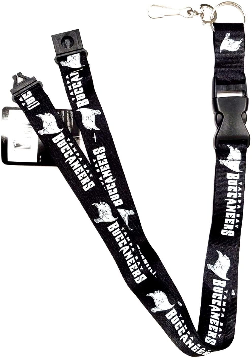 Tampa Bay Buccaneers Blackout Design Lanyard Keychain Double Sided Breakaway Safety Design Adult 18 Inch