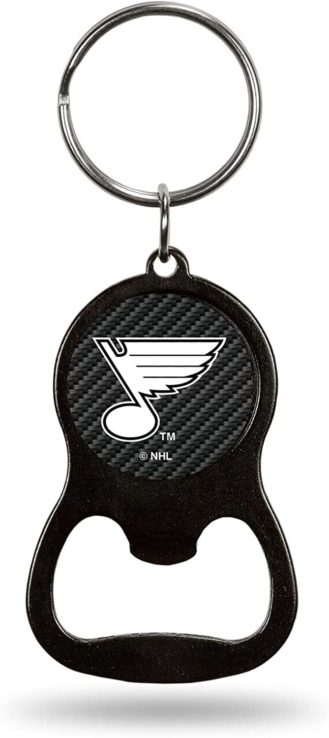 St Louis Blues Keychain Bottle Opener Carbon Fiber Design Metal Hockey